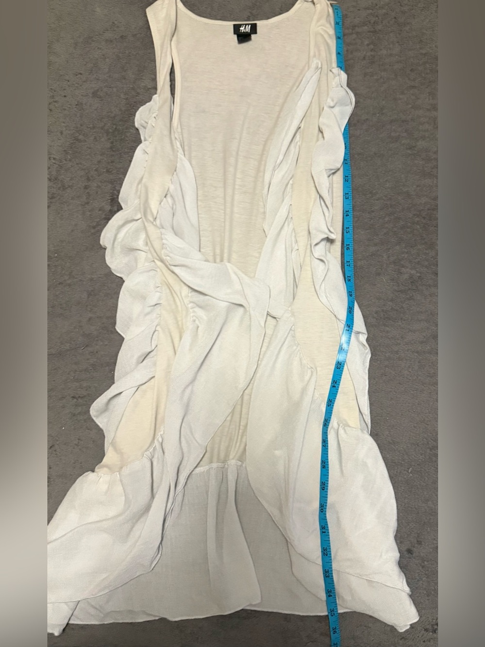 H&M Light Gray Ruffle Vest Scarf - Picture 9 of 11